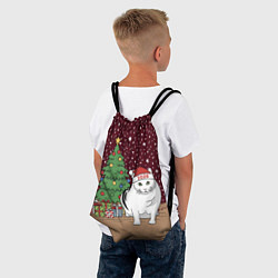 Рюкзак-мешок Кот Бендер и ёлка, цвет: 3D-принт — фото 2