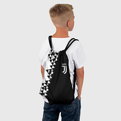 Рюкзак-мешок Juventus черно белая геометрия текстура, цвет: 3D-принт — фото 2