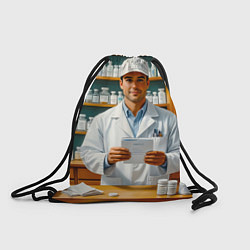 Рюкзак-мешок Фармацевт у аптечных полок, цвет: 3D-принт