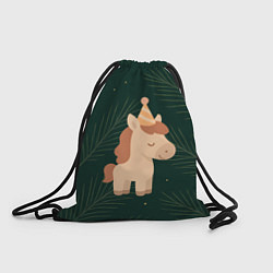Рюкзак-мешок Милая лошадка с колпаком, цвет: 3D-принт