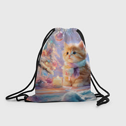 Рюкзак-мешок Маленький котенок встречает Новый год, цвет: 3D-принт
