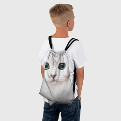 Рюкзак-мешок Белый котик, цвет: 3D-принт — фото 2