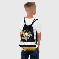 Рюкзак-мешок Pittsburgh Penguins: Black, цвет: 3D-принт — фото 2