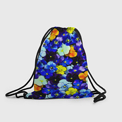 Рюкзак-мешок Синие цветы, цвет: 3D-принт