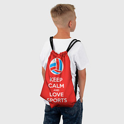 Рюкзак-мешок Keep Calm & Love Volleyball, цвет: 3D-принт — фото 2