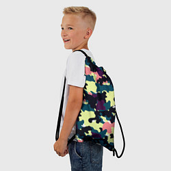 Рюкзак-мешок Камуфляж: желтый/розовый/черный, цвет: 3D-принт — фото 2