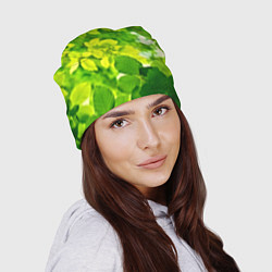 Шапка Зелёные листья, цвет: 3D-принт — фото 2