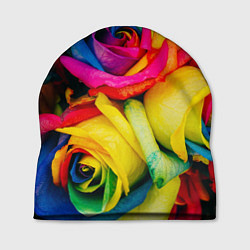 Шапка Разноцветные розы, цвет: 3D-принт