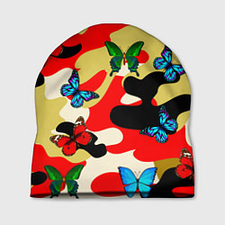 Шапка Камуфляжные бабочки, цвет: 3D-принт