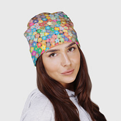 Шапка Цветы цветочки, цвет: 3D-принт — фото 2