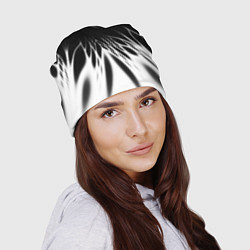 Шапка Белый и черный - коллекция Лучи - Хуф и Ся, цвет: 3D-принт — фото 2