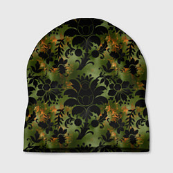 Шапка Темные тропические листья, цвет: 3D-принт