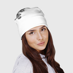 Шапка Черно Белые КруЖева, цвет: 3D-принт — фото 2
