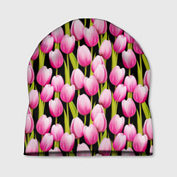 Шапка Цветы Розовые Тюльпаны, цвет: 3D-принт
