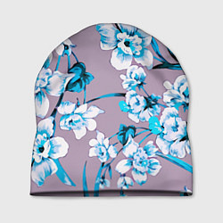 Шапка Летний стилизованный цветочный паттерн, цвет: 3D-принт