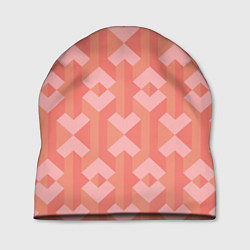 Шапка Геометрический узор розового цвета geometric pink