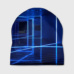 Шапка Неоновый абстрактный коридор - Синий