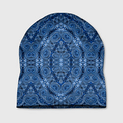 Шапка Gray blue ethnic arabic ornament, цвет: 3D-принт