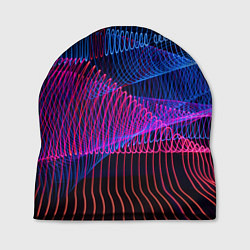 Шапка Неоновые электронные волнообразные линии, цвет: 3D-принт