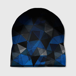 Шапка Черно-синий геометрический, цвет: 3D-принт