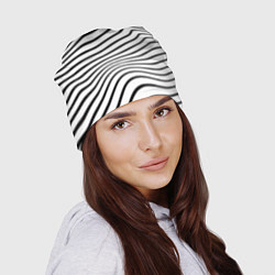 Шапка Волновой линейный растр - зебра, цвет: 3D-принт — фото 2