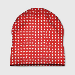 Шапка Красные сердечки паттерн, цвет: 3D-принт