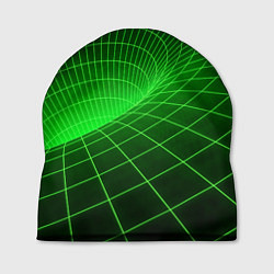 Шапка Зелёная неоновая чёрная дыра, цвет: 3D-принт