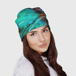 Шапка Светло-зелёный туман, краски и тени, цвет: 3D-принт — фото 2