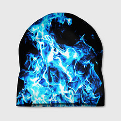 Шапка Красивый неоновый синий огонь, цвет: 3D-принт