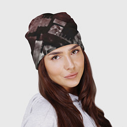 Шапка Красные и чёрные полосы, цвет: 3D-принт — фото 2