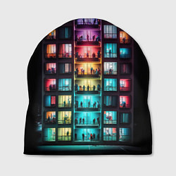 Шапка Разноцветный жилой дом, цвет: 3D-принт