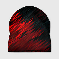 Шапка Черно-Красная штриховка, цвет: 3D-принт