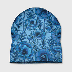 Шапка Синие цветы, цвет: 3D-принт