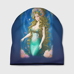 Шапка Фэнтези женщина русалка с цветами, цвет: 3D-принт