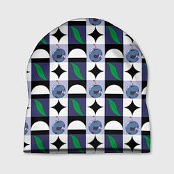 Шапка Слива и листок, фрукт пиксель, цвет: 3D-принт