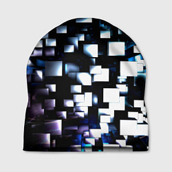 Шапка Неоновые кубы абстракция, цвет: 3D-принт