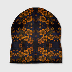 Шапка Желто-оранжевые нежные цветы, цвет: 3D-принт