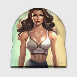 Шапка Fitness girl sport, цвет: 3D-принт