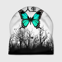 Шапка С бабочкой на фоне японского иероглифа, цвет: 3D-принт