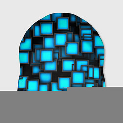 Шапка Геометрия - синие квадраты