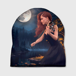 Шапка Девушка играет на скрипке в ночном парке, цвет: 3D-принт