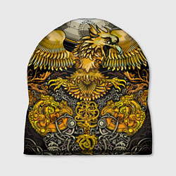 Шапка Золотой орёл - славянский орнамент, цвет: 3D-принт