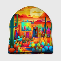 Шапка Мексиканский янтарный закат в пустыне, цвет: 3D-принт