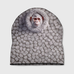 Шапка Забавная белая обезьяна, цвет: 3D-принт