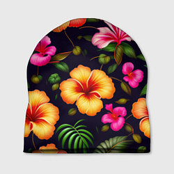 Шапка Гавайские цветы узор, цвет: 3D-принт