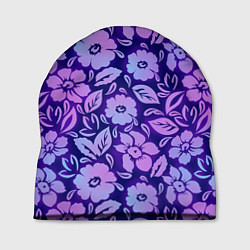 Шапка Фиолетовые цветочки, цвет: 3D-принт