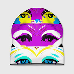 Шапка Eyes - pop art - neural network, цвет: 3D-принт