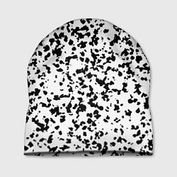 Шапка Пятнистый чёрно-белый паттерн, цвет: 3D-принт