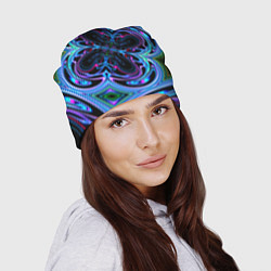 Шапка Абстракция neon, цвет: 3D-принт — фото 2