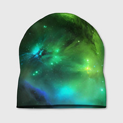 Шапка Бескрайний космос зелёный, цвет: 3D-принт